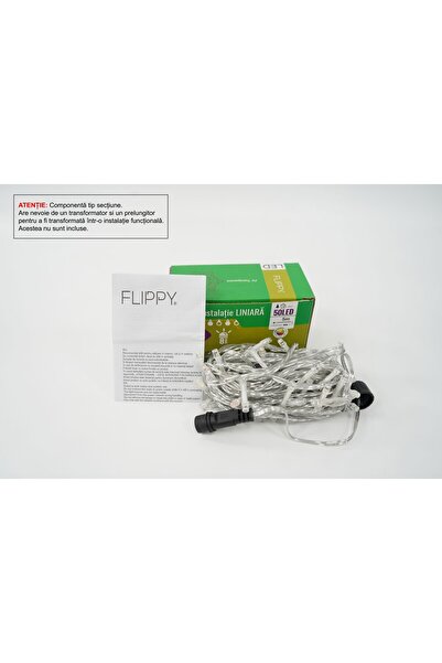 Flippy Instalatie de Craciun Tip Liniar, 8 jocuri de lumini, Fir Transparent,...