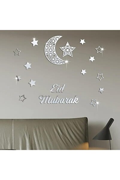 Slasa Acrylic Mirror Wall Stickers - Moon and Stars Design by - 15 × 20 cm