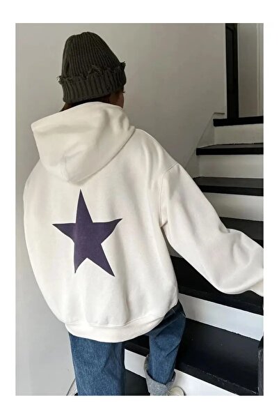 Toum Star Printed Unisex Oversize Hooded Sweatshirt Hoodie