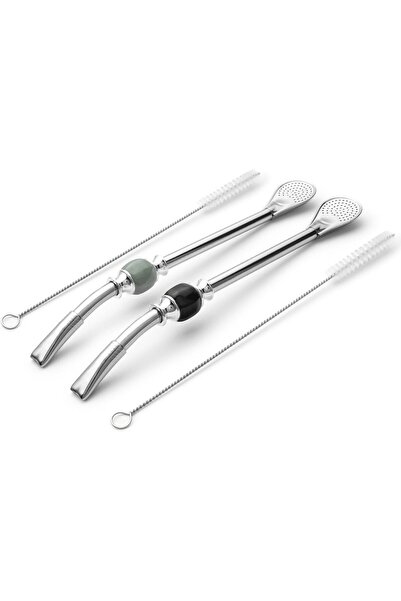 CUOPRU Yerba Mate Bombillas Set - Included Mate Gourd Stainless Steel Straws with Straw Case, Remova