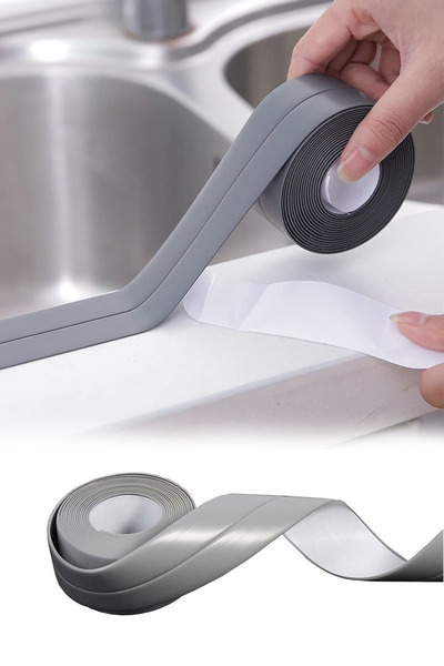 Beatitude Sızdırmazlık Bandı 3 Metre Gri Çok Amaçlı Banyo Mutfak Klozet Küvet...