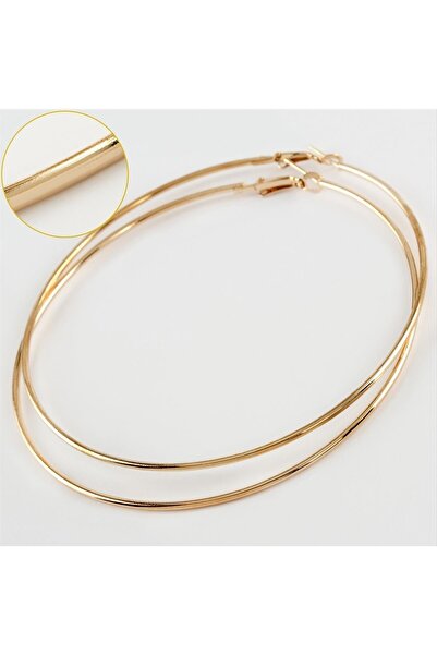 Ronanna Thin Tube Metal Hoop Earring 8-9-10 cm
