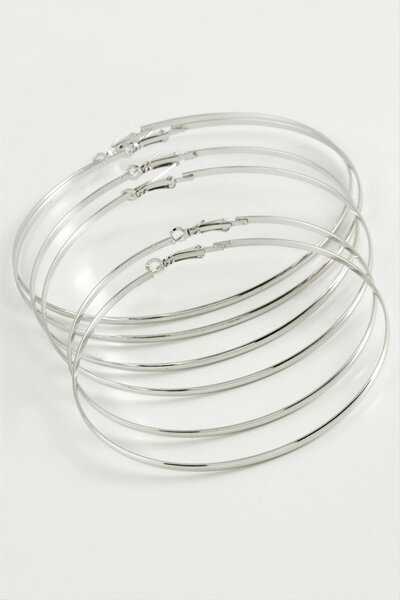 Eco Lounge أقراط معدنية مسطحة 6 قطع