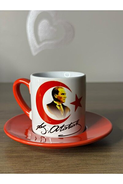 Marblestone Ataturk Signed Porcelain Turkish Coffee Cup