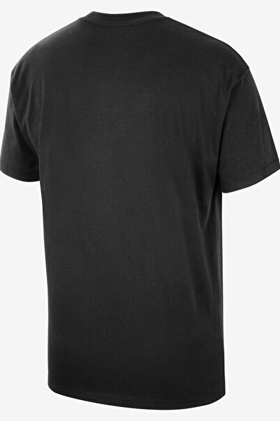 Nike Μπλουζάκι NBA Milwaukee Bucks Courtside Loose Fit Ανδρικό μπλουζάκι από βαμβακερό λογότυπο, μαύρο