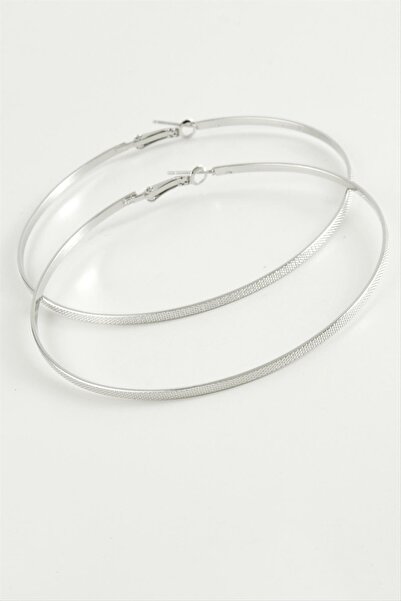 Marsilyan Dotted Metal Hoop Earrings 8-10 cm