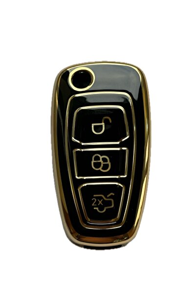 LUVLU Husa premium cheie Ford compatibila Mondeo Focus Fiesta Kuga B-Max C-Ma...