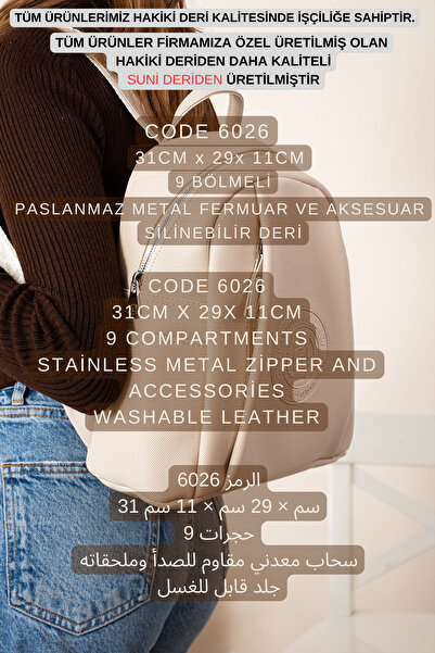 Just Polo Original Daily Use Suitable Waterproof Women's Shoulder Bag 6026 Cream