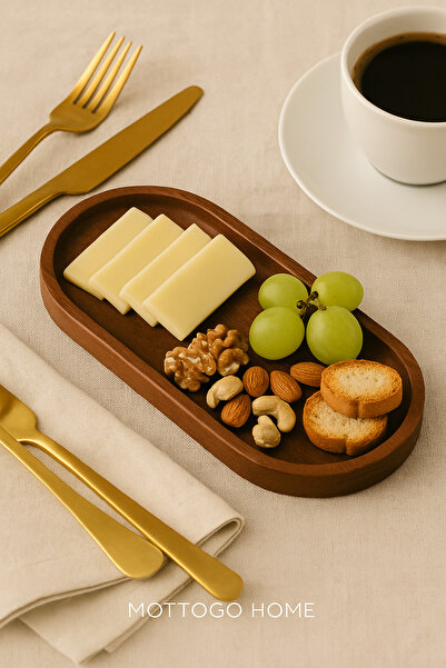 Mottogo Wooden Oval Presentation Stand 27X12 – Oil Pot Base, Snack Bowl, Coffee Bowl, Soap Dish