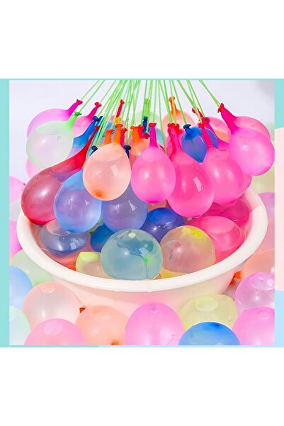 Flippy Set of 111 Latex Balloons, Aqua Party, Fast Filling System, 10 cm Diameter, Multicolor