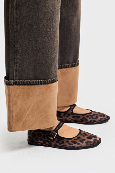 its basic Дамски тъмни дънки T.Kot Colour 4w5-137 с супер широка кройка, детайлен дизайн от велур и деним