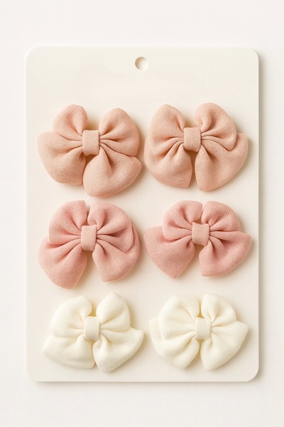 lilico Salmon Ecru Pink 6-Piece Girl's Clamp Buckle