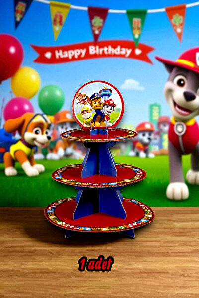 partylady 1 Adet Paw Patrol Temalı Kek Standı - Parti ve Kutlamalar İçin Kek ...