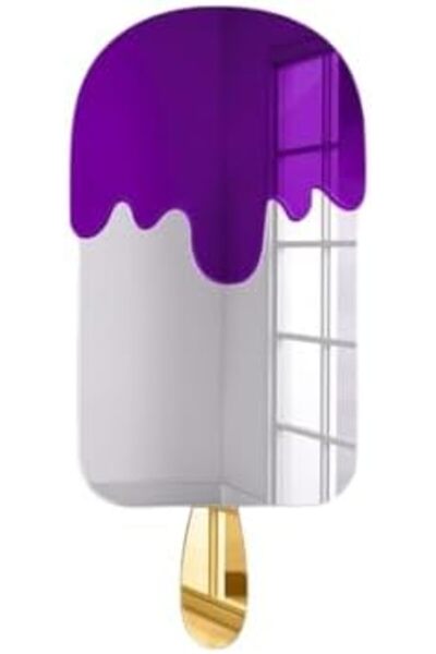 Slasa Ice Cream Wall Mirror Design from - 24 Inch Length × 12 Inch Width - 3D Acrylic Candy Decor f