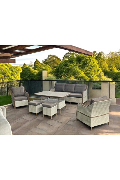 Tu Tienda KAPUTAŞ 3 1 1 MASA 2 PUF BAHÇE BALKON TAKIMI