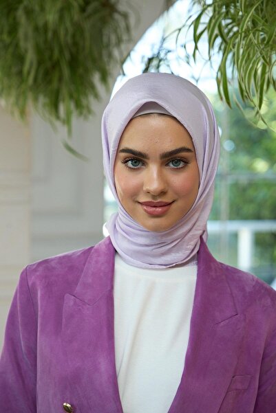 İpekhan Μεταξωτό κασκόλ λιλά - Voile με απλό σχέδιο, μοντέλο 10100-09