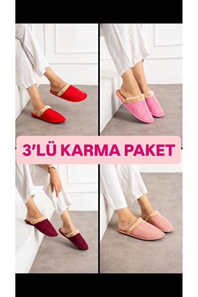 BYRAMSE 3-Piece Closed-Front Slippers Soft Soft Lightweight Sole House Slippers