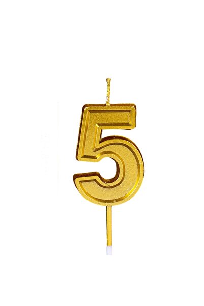 Flippy Number 5 Cake Candle, Flippy, 4.8 cm, Anniversary, Gold