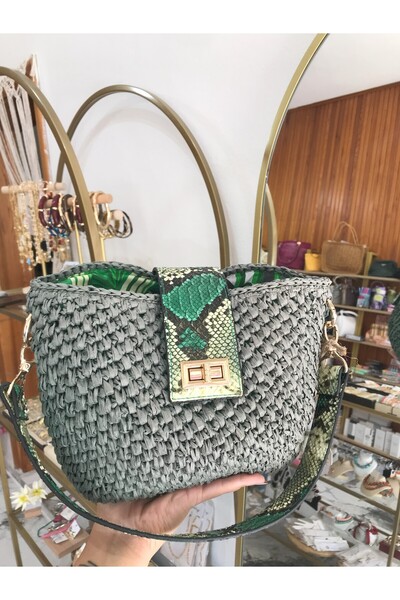 the ASEL İNCİ Handmade Leopard Detailed Design Bag