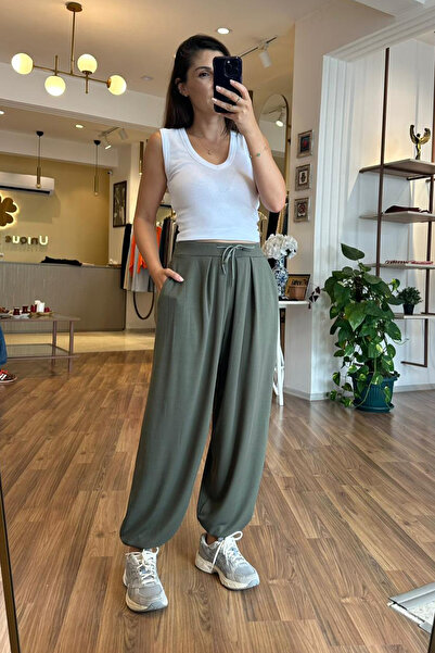 Unique Boutique Khaki Modal Fabric Shalwar Pants