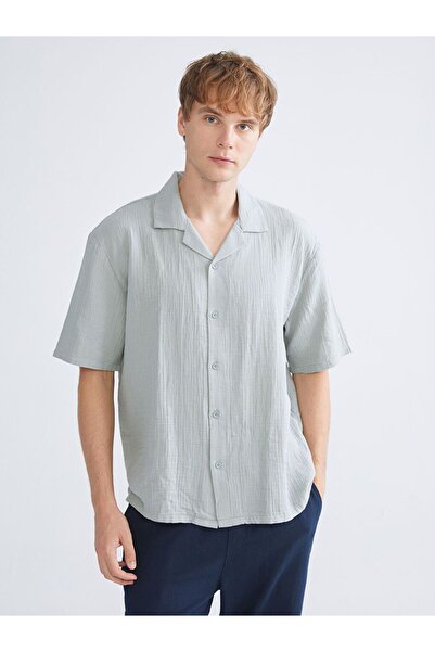 LC Waikiki Cămașă pentru bărbați din muselină cu mânecă scurtă XSIDE Comforta...