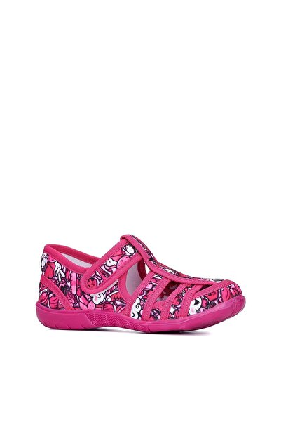 Tuğba Ortopedi 588-1 orthopedic girl's fuchsia strawberry non-slip sole nursery & home slipper shoes