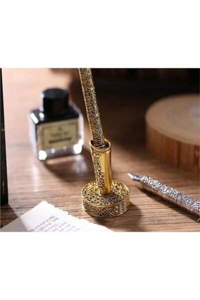 SKY TOUCH SKY-TOUCH Feather Pen Set: Nice Quill Pen with Metal Pen Handle Cool Calligraphy Pens with Nib Holde