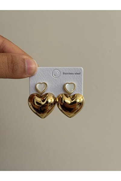 LUXSTONE Big Heart Gold Earrings
