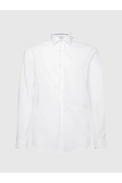 Calvin Klein POPLIN EASY IRON FIT Erkek Beyaz Gömlek