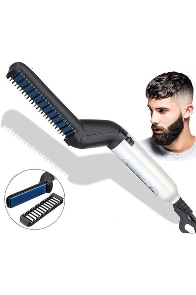 Impact Vision 2-in-1 Fast Heating Beard and Hair Straightener, Black, Impact Vision®