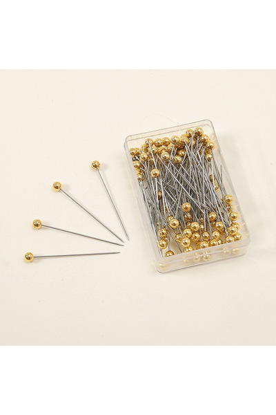 Janva Cam Başlı Toplu Iğne 100 Adet Gold Sarı