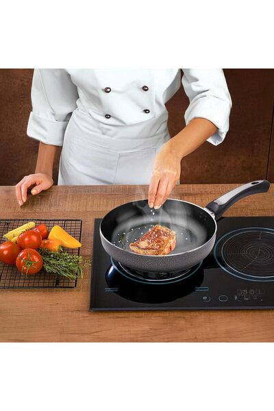 Kawashi 28cm Non-Stick Aluminum Fry Pan | Large Durable Cooking Pan for Family Meals