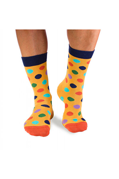 Pirin Hill Κάλτσες από μπαμπού με πορτοκαλί και κίτρινες βούλες