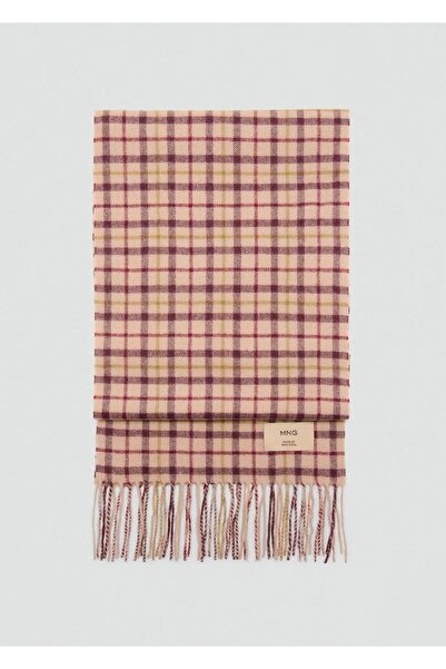 MANGO Woman Yünlü kareli şal
