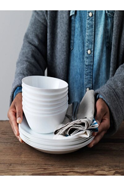 TEZPAZAR OFTAST 6 Adet 15 Cm Beyaz Kase Çorba Salata Kuruyemiş Kasesi Temperl...