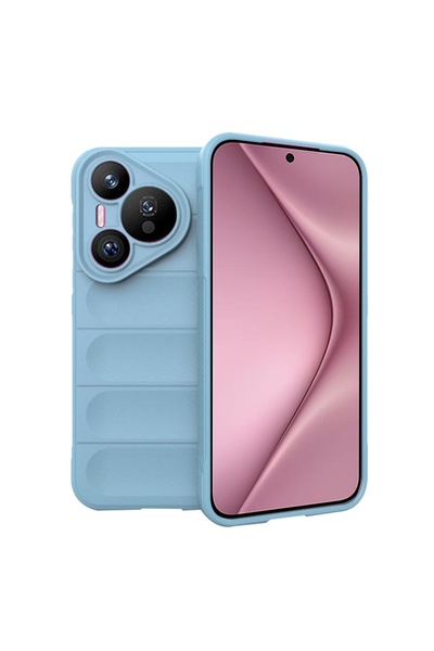 SKYDDAR INNOVATION Husă pentru Huawei Pura 70, Magic Shield, Silicon Mat, set cu autocolant, Albastră