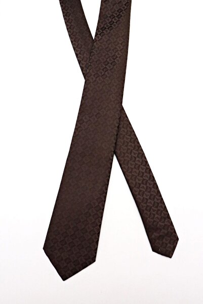 Emporio Armani Men's Pure Silk Fabric Square Eagle Pattern Brown Tie 340075 2R612-00052