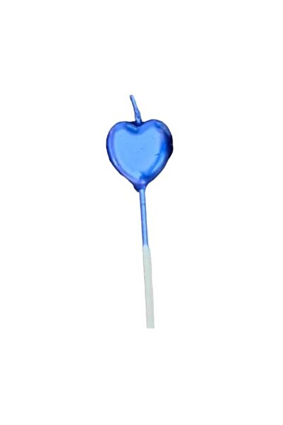 Flippy Cake Candle, Flippy, Heart Pattern, Party, 8.5 x 3 cm, Blue