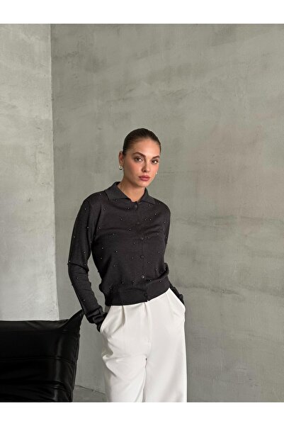 My Blog Μίνι μπλούζα με τακούνι Anthracite Polo Neck