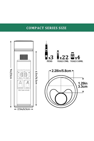 DISONCARE Portable Insulin Thermos, capacity 2-3 pens, KEKHEALTH ODYSSEY