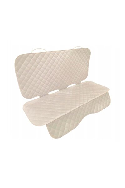 Metru Patrat Set 3 huse de protectie scaune auto, universale, matlasate, crem, lavabile, impermeabile
