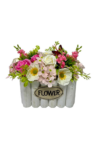 velve Aranjament floral HomeDeco, trandafiri, hortensii, maci de sapun, in cu...