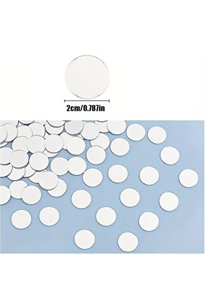 Slasa 50 Pieces of Small Round Mirror Stickers by - Self-Adhesive Acrylic Mosaic Tiles (2x2 cm) for