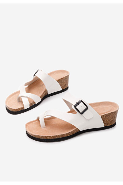 B T Shoes Παντόφλες με πλατφόρμα Wandana V3 λευκά