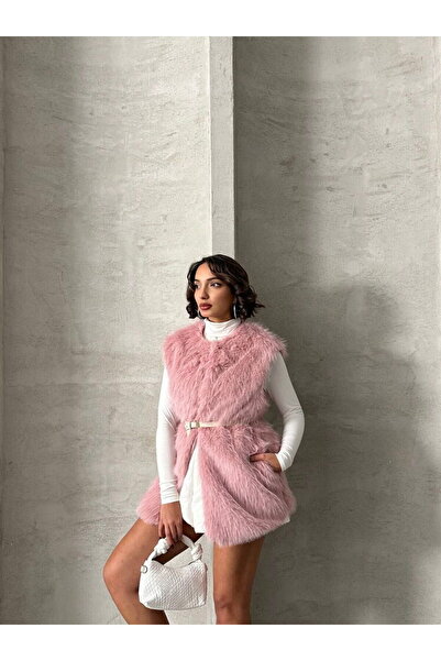 SUN STYLE Long Vest with Collar Hook - Double Pockets and Lining