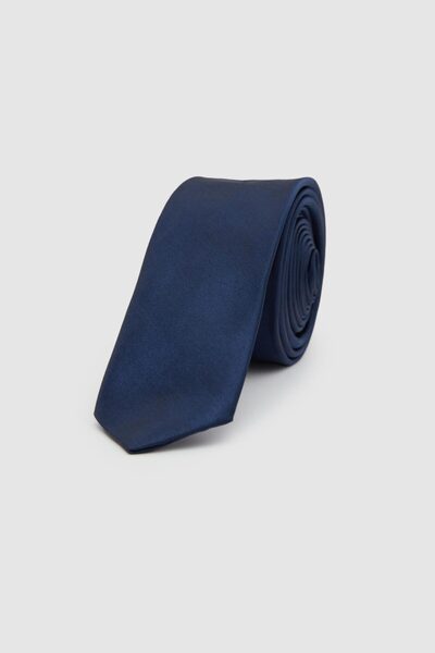 D'S Damat Ds Damat Navy Blue Plain 4 cm Tie