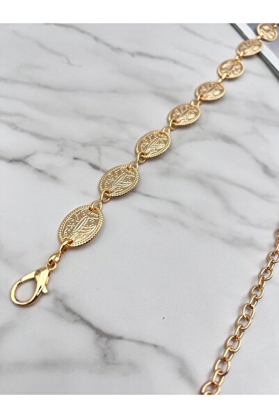 EMR Official Curea de damă aurie, curea pentru jachetă, curea pentru talie, curea cu lanț.