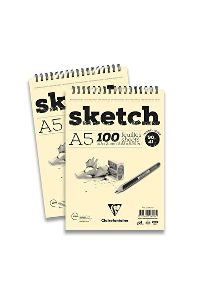 Clairefontaine Esq Iv A5 100 Yp 90 Gr.Spr.Sketch Block Notebook Eı96158