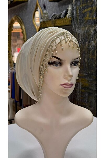 zagreus Kadın krık beyaz gümüs taşlı saçaklı büzgülü salaş bone çok terçih ed...