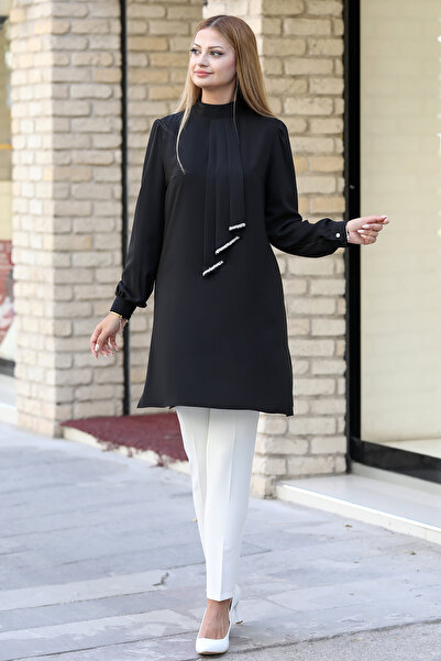 Raika Moda Işıltı Taş Detaylı Büyük Beden Tesettür Tunik